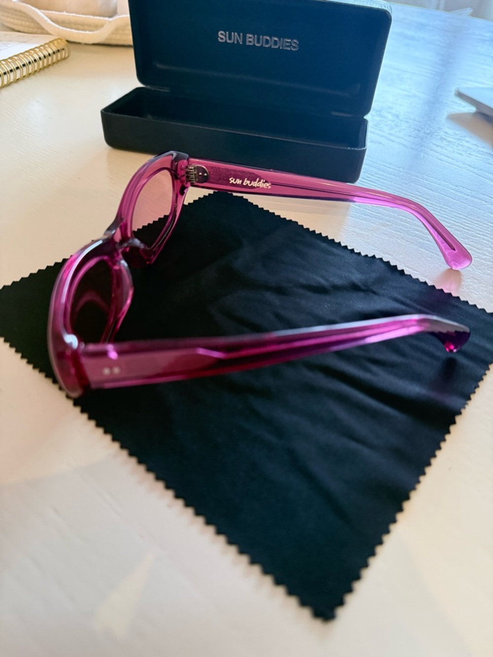 Sun Buddies Eyewear - Transparent Pink Oval Sunglasses - Sold out online - Picture 9 of 10